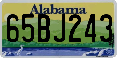 AL license plate 65BJ243