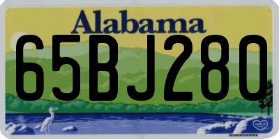 AL license plate 65BJ280