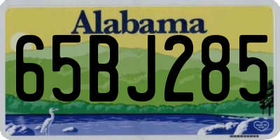 AL license plate 65BJ285