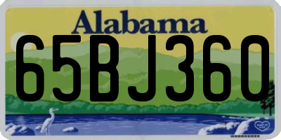 AL license plate 65BJ360