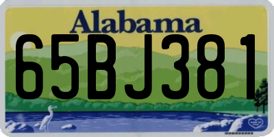 AL license plate 65BJ381