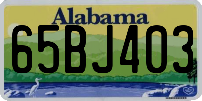 AL license plate 65BJ403