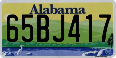 AL license plate 65BJ417