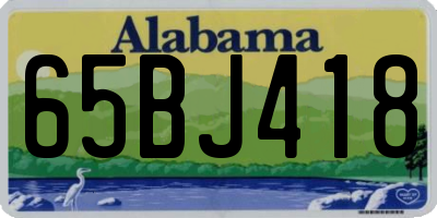 AL license plate 65BJ418