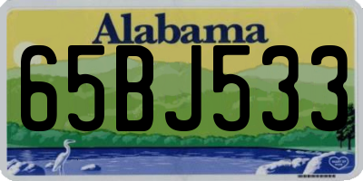 AL license plate 65BJ533