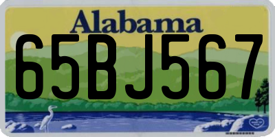 AL license plate 65BJ567