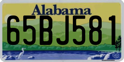 AL license plate 65BJ581