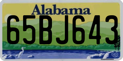 AL license plate 65BJ643
