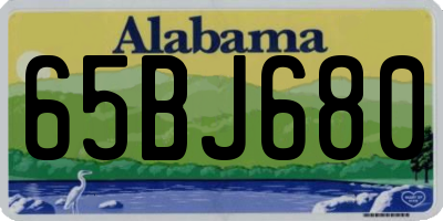 AL license plate 65BJ680