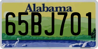 AL license plate 65BJ701
