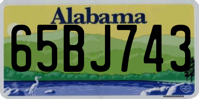 AL license plate 65BJ743