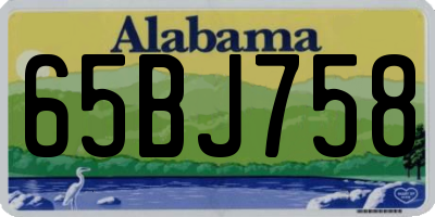 AL license plate 65BJ758
