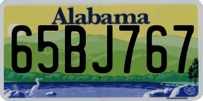 AL license plate 65BJ767