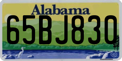 AL license plate 65BJ830