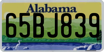 AL license plate 65BJ839