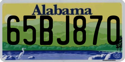 AL license plate 65BJ870