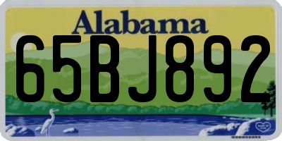 AL license plate 65BJ892