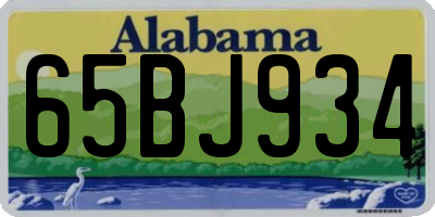 AL license plate 65BJ934
