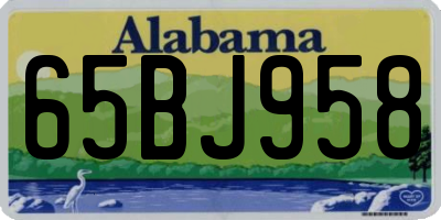 AL license plate 65BJ958