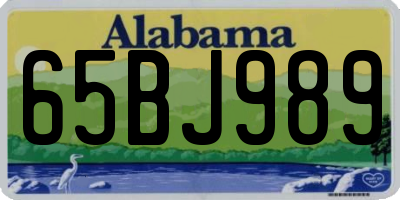 AL license plate 65BJ989
