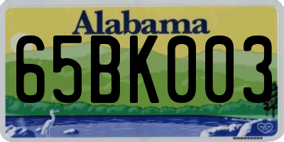 AL license plate 65BK003