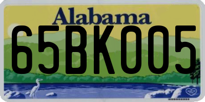 AL license plate 65BK005