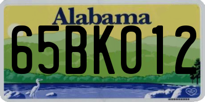 AL license plate 65BK012