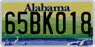 AL license plate 65BK018
