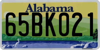 AL license plate 65BK021