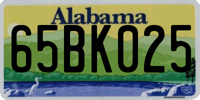 AL license plate 65BK025