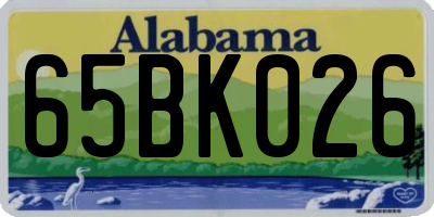 AL license plate 65BK026