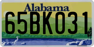 AL license plate 65BK031