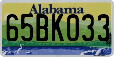 AL license plate 65BK033