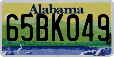 AL license plate 65BK049