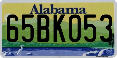 AL license plate 65BK053
