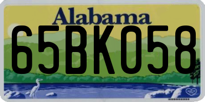 AL license plate 65BK058
