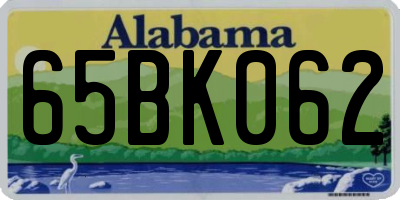 AL license plate 65BK062