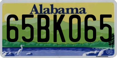 AL license plate 65BK065