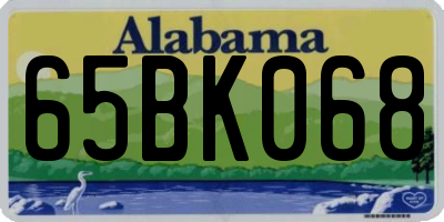 AL license plate 65BK068