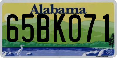 AL license plate 65BK071