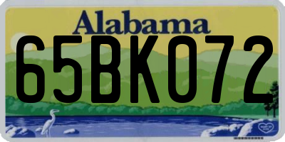 AL license plate 65BK072
