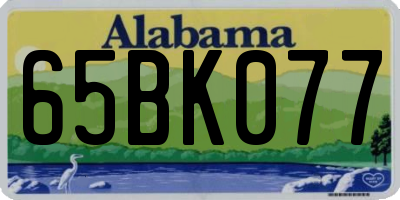 AL license plate 65BK077