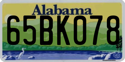 AL license plate 65BK078