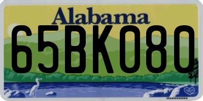 AL license plate 65BK080
