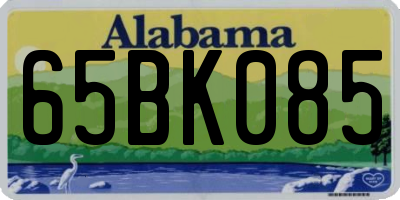 AL license plate 65BK085