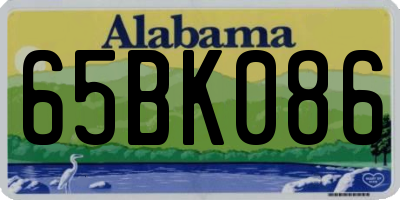 AL license plate 65BK086