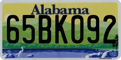 AL license plate 65BK092