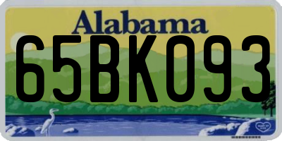 AL license plate 65BK093
