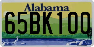 AL license plate 65BK100