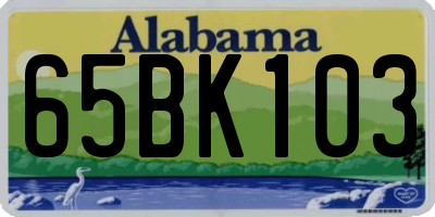 AL license plate 65BK103